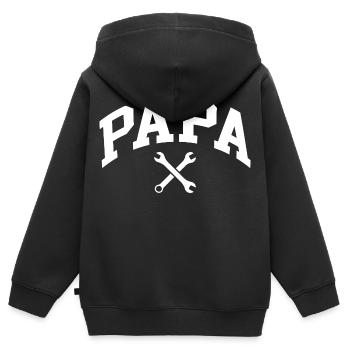 Dad with wrench - Kids Premium Organic Zip-up Hoodie - black - Back - AI Model Kid Male (0cm)