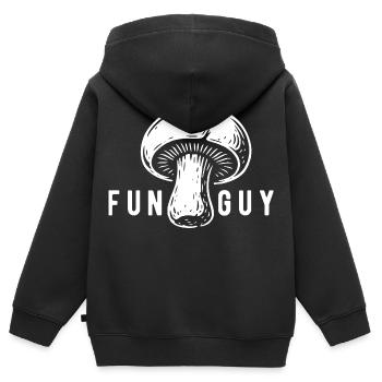 Champignon Funguy Pilzsammler - Pilze - Spruch - Kinder Premium Organic Zip Hoodie - Schwarz - Hinten - AI Model Kid Male (0cm)