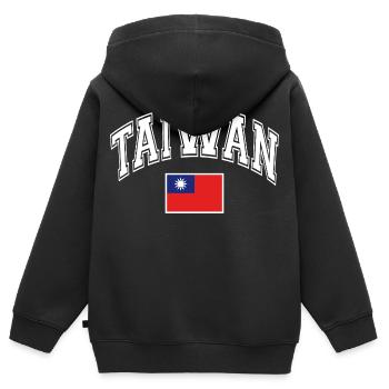 Drapeau de Taïwan - Sweat Premium à capuche zippé enfant bio - noir - Dos - AI Model Kid Male (0cm)