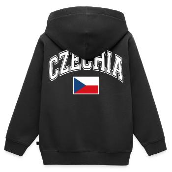 Drapeau de la République tchèque - Sweat Premium à capuche zippé enfant bio - noir - Dos - AI Model Kid Male (0cm)