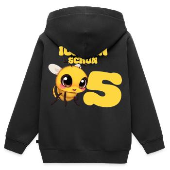 5. Geburtstag Biene Kinder Kindergeburtstag  - Kinder Premium Organic Zip Hoodie - Schwarz - Hinten - AI Model Kid Male (0cm)