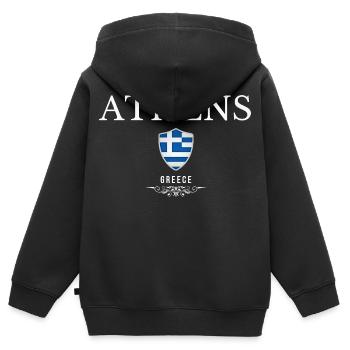Ich liebe Athen, Athen Griechenland - Kinder Premium Organic Zip Hoodie - Schwarz - Hinten - AI Model Kid Male (0cm)