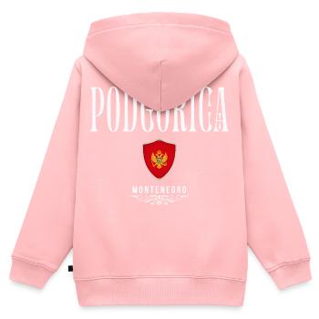 Ich liebe Podgorica, Podgorica Montenegro - Kinder Premium Organic Zip Hoodie - Rosa - Hinten - AI Model Kid Female (0cm)