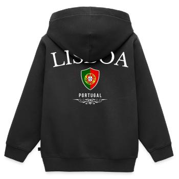 Ich liebe Lissabon, Lissabon Portugal - Kinder Premium Organic Zip Hoodie - Schwarz - Hinten - AI Model Kid Male (0cm)