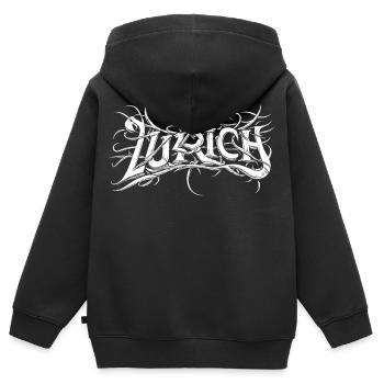 Zurich Heavy Metal - Zurich Metal ( Musique) - Sweat Premium à capuche zippé enfant bio - noir - Dos - AI Model Kid Male (0cm)