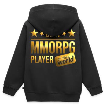 MMORPG - Kinder Premium Organic Zip Hoodie - Schwarz - Hinten - AI Model Kid Male (0cm)