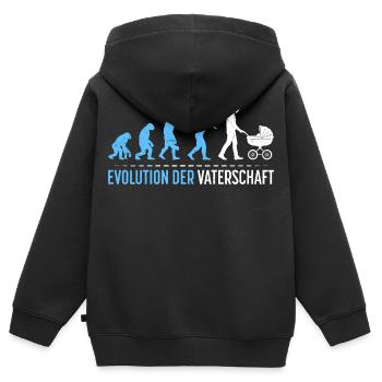 Werdender Vater EVOLUTION DER VATERSCHAFT Lustig - Kinder Premium Organic Zip Hoodie - Schwarz - Hinten - AI Model Kid Male (0cm)