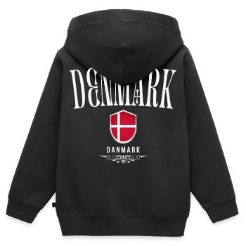 Danish patriot, Danish pride - Kids Premium Organic Zip-up Hoodie - black - Back - AI Model Kid Male (0cm)