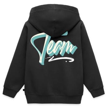 Équipe - Sweat Premium à capuche zippé enfant bio - noir - Dos - AI Model Kid Male (0cm)