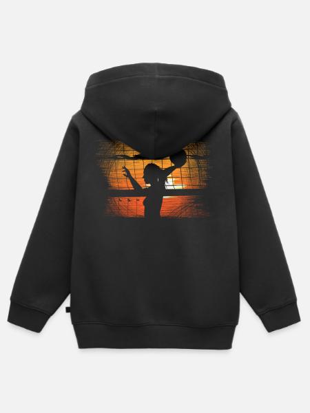 Volleyball - Kinder Premium Organic Zip Hoodie - Schwarz
