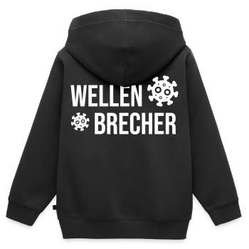 Brise-lames - Sweat Premium à capuche zippé enfant bio - noir - Dos - AI Model Kid Male (0cm)