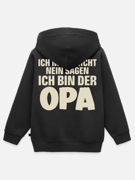 Opa - Kinder Premium Organic Zip Hoodie - Schwarz