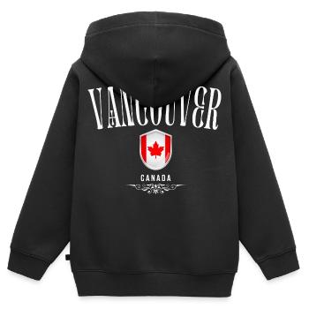 Vancouver Canada, souvenir de Vancouver - Sweat Premium à capuche zippé enfant bio - noir - Dos - AI Model Kid Male (0cm)