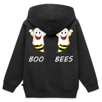 Buh-Bienen Halloween-Paar - Kinder Premium Organic Zip Hoodie - Schwarz - Hinten - AI Model Kid Male (0cm)