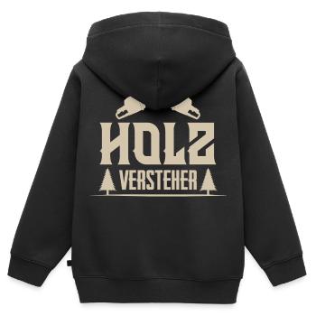Holzfäller - Kinder Premium Organic Zip Hoodie - Schwarz - Hinten - AI Model Kid Male (0cm)