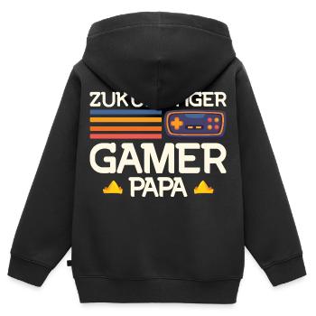 Soon Dad FUTURE GAMER DAD FUNNY - Kids Premium Organic Zip-up Hoodie - black - Back - AI Model Kid Male (0cm)