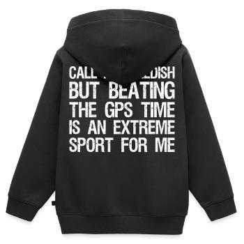 Appelez-moi enfantin, mais battre le temps GPS est un - Sweat Premium à capuche zippé enfant bio - noir - Dos - AI Model Kid Male (0cm)