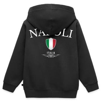Naples, Italie, souvenir Naples - Sweat Premium à capuche zippé enfant bio - noir - Dos - AI Model Kid Male (0cm)