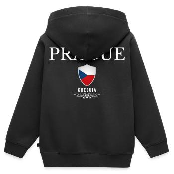 Prag, Tschechische Republik, Souvenir Prag - Kinder Premium Organic Zip Hoodie - Schwarz - Hinten - AI Model Kid Male (0cm)