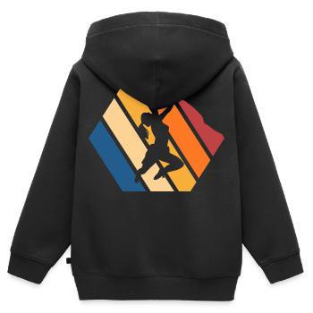 Dynamische Streetdance Silhouette - Kinder Premium Organic Zip Hoodie - Schwarz - Hinten - AI Model Kid Male (0cm)