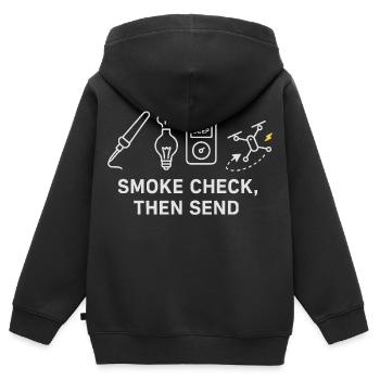 Rauchkontrolle Vor Abflug Motiv - Kinder Premium Organic Zip Hoodie - Schwarz - Hinten - AI Model Kid Male (0cm)