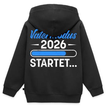 Future Dad FATHER MODE 2026 STARTS - Kids Premium Organic Zip-up Hoodie - black - Back - AI Model Kid Male (0cm)