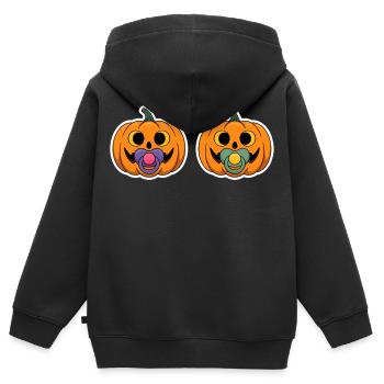 Pumpkin pacifier grimaces - Kids Premium Organic Zip-up Hoodie - black - Back - AI Model Kid Male (0cm)