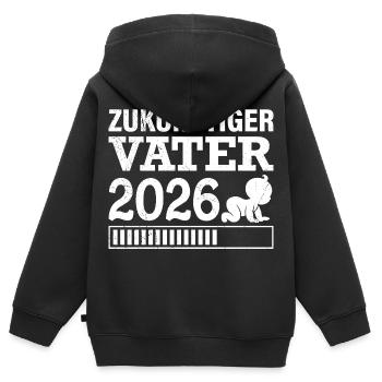 FUTURE DAD 2026 Fatherhood Funny - Kids Premium Organic Zip-up Hoodie - black - Back - AI Model Kid Male (0cm)