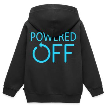 ÉTEINT Éteint et en mode veille - Sweat Premium à capuche zippé enfant bio - noir - Dos - AI Model Kid Male (0cm)