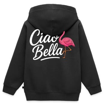 Ciao Bella - Sweat Premium à capuche zippé enfant bio - noir - Dos - AI Model Kid Male (0cm)
