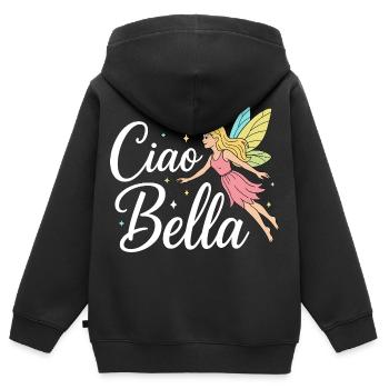 Ciao Bella - Sweat Premium à capuche zippé enfant bio - noir - Dos - AI Model Kid Male (0cm)