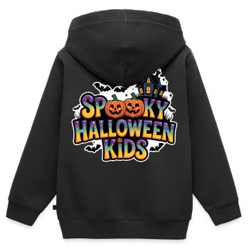 Spuk Halloween Kids - Kinder Premium Organic Zip Hoodie - Schwarz - Hinten - AI Model Kid Male (0cm)