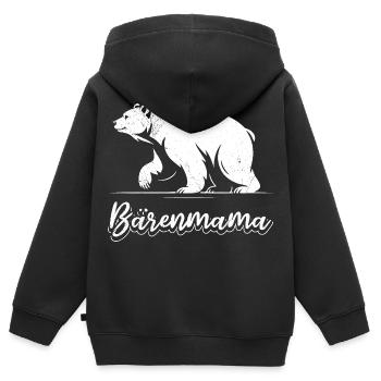Future maman MAMAN OURS Bientôt maman Drôle - Sweat Premium à capuche zippé enfant bio - noir - Dos - AI Model Kid Male (0cm)