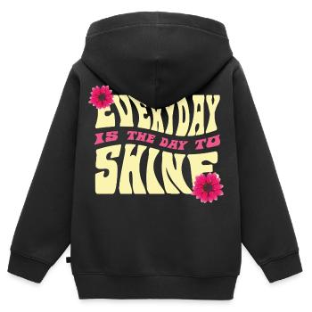 Jeden Tag Strahlen Design - Kinder Premium Organic Zip Hoodie - Schwarz - Hinten - AI Model Kid Male (0cm)