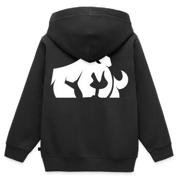Modernes Mammut – Stylisches Eiszeit-Design - Kinder Premium Organic Zip Hoodie - Schwarz - Hinten - AI Model Kid Male (0cm)