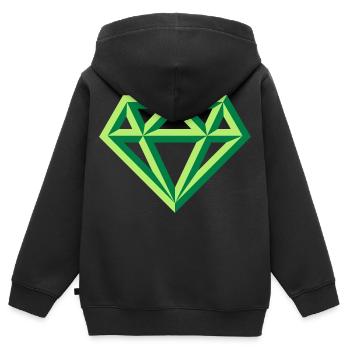 Diamant (Edelstein Brillant Symbol / Outl. Gre 2C) - Kinder Premium Organic Zip Hoodie - Schwarz - Hinten - AI Model Kid Male (0cm)