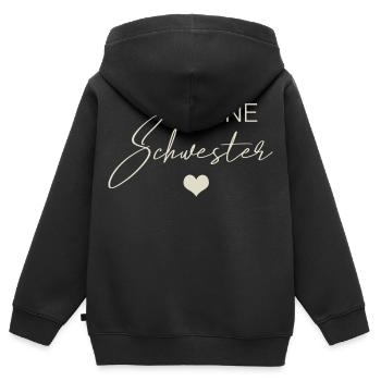 Kleine Schwester - Kinder Premium Organic Zip Hoodie - Schwarz - Hinten - AI Model Kid Male (0cm)