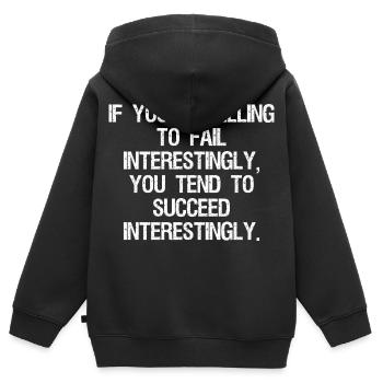if you're willing to-fail interestingly you tend - Sweat Premium à capuche zippé enfant bio - noir - Dos - AI Model Kid Male (0cm)