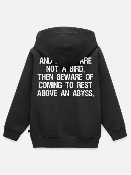 and if you are not a bird then beware of coming - Premium børne zip-hættetrøje økologisk - sort