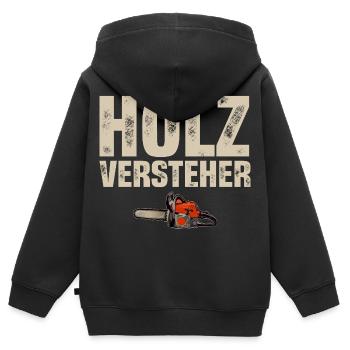 Holzfäller - Kinder Premium Organic Zip Hoodie - Schwarz - Hinten - AI Model Kid Male (0cm)