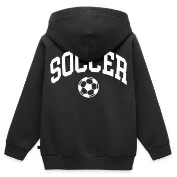Soccer - Kinder Premium Organic Zip Hoodie - Schwarz - Hinten - AI Model Kid Male (0cm)