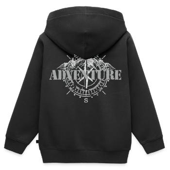 Aventure - Sweat Premium à capuche zippé enfant bio - noir - Dos - AI Model Kid Male (0cm)