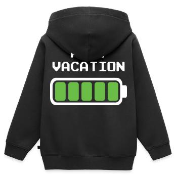 Post Vacation Design – Full Battery Indicator - Kids Premium Organic Zip-up Hoodie - black - Back - AI Model Kid Male (0cm)