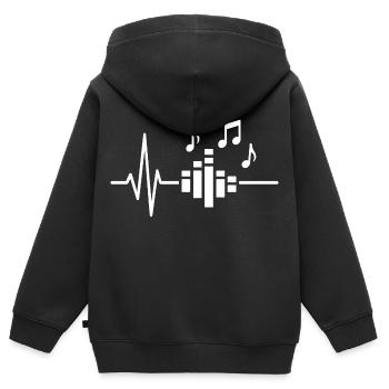 Puls of Music Heartbeat-Equalizer - Kinder Premium Organic Zip Hoodie - Schwarz - Hinten - AI Model Kid Male (0cm)