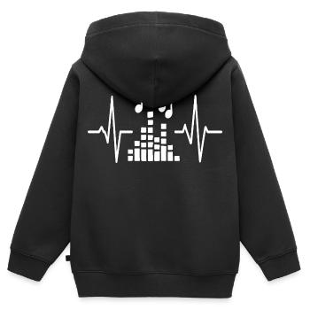 Beatwave Pulse Musik - Kinder Premium Organic Zip Hoodie - Schwarz - Hinten - AI Model Kid Male (0cm)
