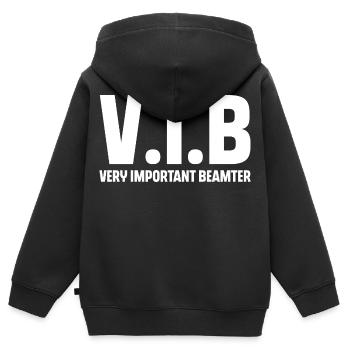 Fonctionnaire - Sweat Premium à capuche zippé enfant bio - noir - Dos - AI Model Kid Male (0cm)