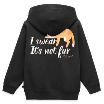 Es ist kein Pelz, es ist Kunst – eine lustige rote Katze - Kinder Premium Organic Zip Hoodie - Schwarz - Hinten - AI Model Kid Male (0cm)