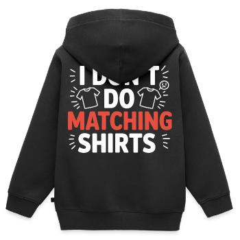Ich mach keine passenden Shirts - Kinder Premium Organic Zip Hoodie - Schwarz - Hinten - AI Model Kid Male (0cm)