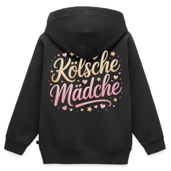 Cologne Filles Carnaval Cologne Filles - Sweat Premium à capuche zippé enfant bio - noir - Dos - AI Model Kid Male (0cm)