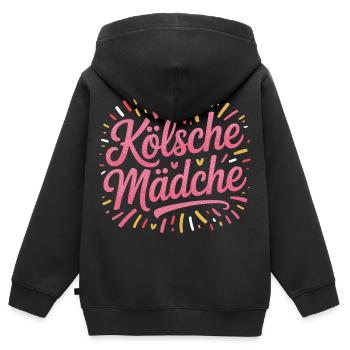 Kölsche Mädche Karneval Köln Kölle Kölsch Mädchen - Kinder Premium Organic Zip Hoodie - Schwarz - Hinten - AI Model Kid Male (0cm)